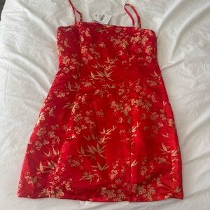 Forever 21 Red and Gold Floral Mini Dress